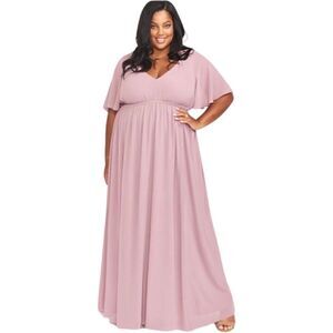 Show Me Your Mumu Emily Empire Maxi Dress in Antique Rose Chiffon. Size 1X. NWT!